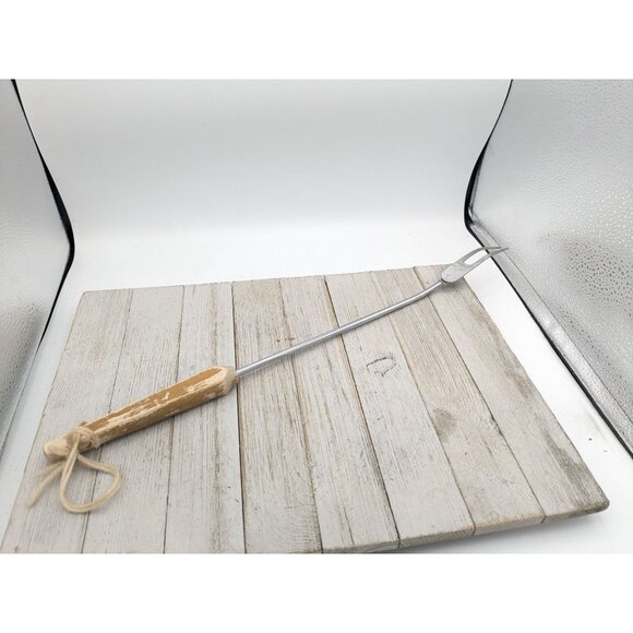 Ekco Stainless Steel USA BBQ Meat Fork Turner Wooden Handle 16 1/4" - Picture 4 of 6
